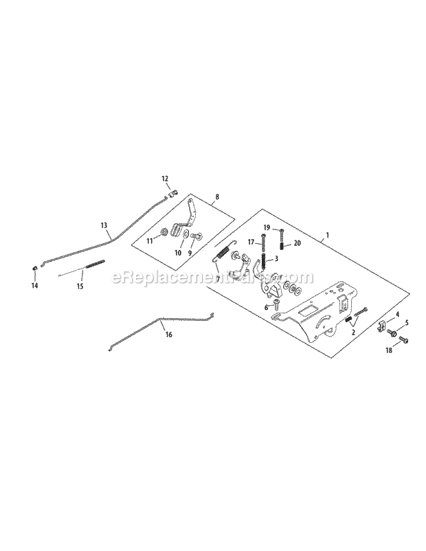 Kohler Sv590-3220 Controls Diagram and Parts List for LTX1040 (13AX90AS056, 13WX90AS009, 13WX90AS010, 13WX90) (2014) Cub Cadet Lawn Tractor